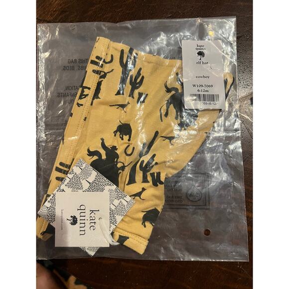 NWT Kate Quinn Cowboy Bamboo Elf Hat nb Newborn - Picture 2 of 3